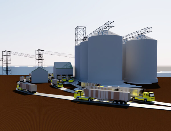 Nouvelles opportunités, Portée mondiale Un rendu informatique en 3D des améliorations à apporter au nouveau port maritime